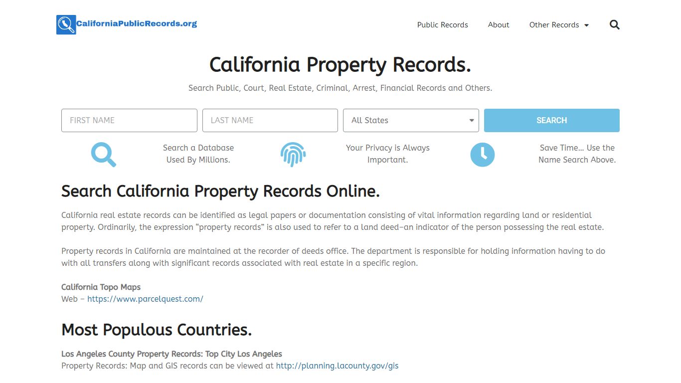 California Property Records: CaliforniaPublicRecords.org